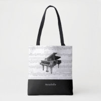 Partitions de piano vintage Sac fourre-tout noir e