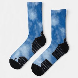 Partly Cloudy Blue Sky Nature Photography Socks