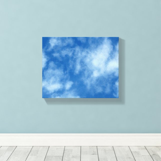 Partly Cloudy Blue Sky Photo on Wrapped Canvas (Insitu(Wood Floor))
