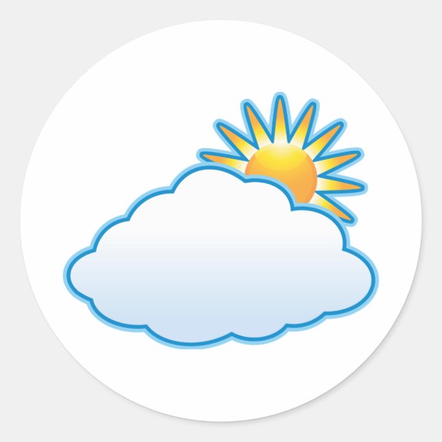 partly cloudy classic round sticker (Front)