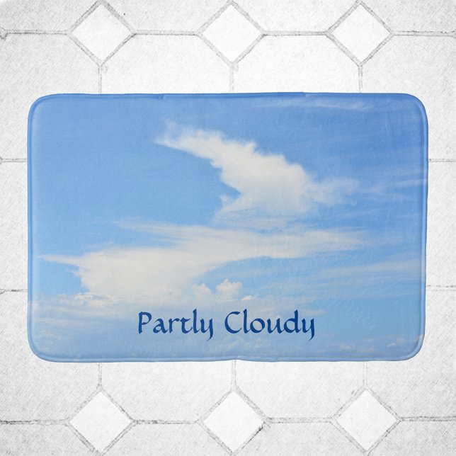 Partly Cloudy Sky with a Spiral Customizable Bath Mat (Creator Uploaded)