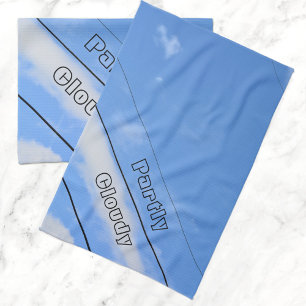 Partly Cloudy SkyLines blue Kitchen Towel