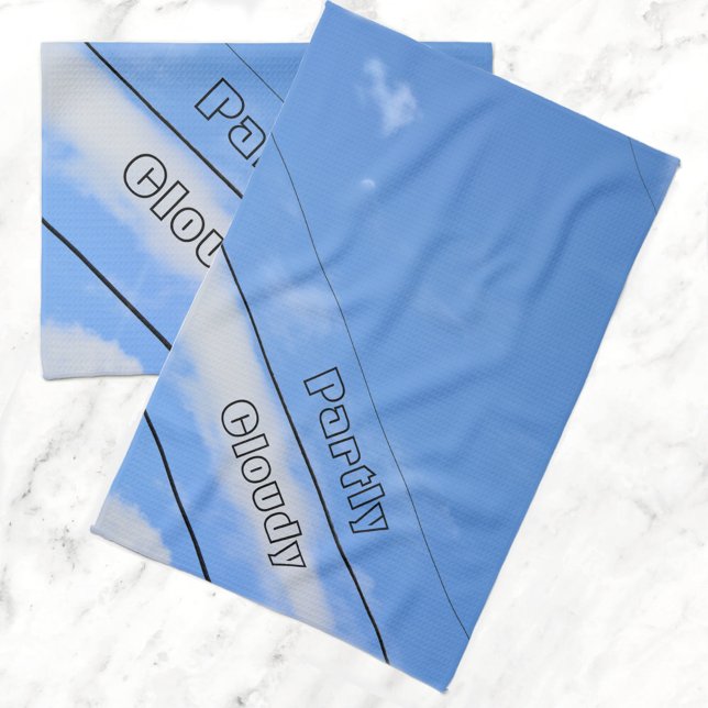 Partly Cloudy SkyLines blue Kitchen Towel (Creator Uploaded)
