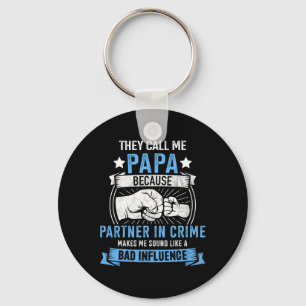 Partner In Crime For Grandpa Fathers Day Birthday Keychain
