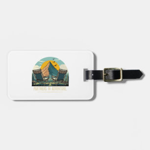 Partners in Adventure Retro Mountain Camping Desig Luggage Tag