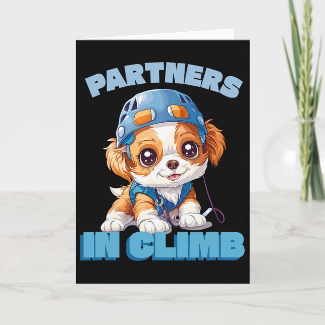 Partners In Climb Funny Rock Climbing Design For A Card (Front)