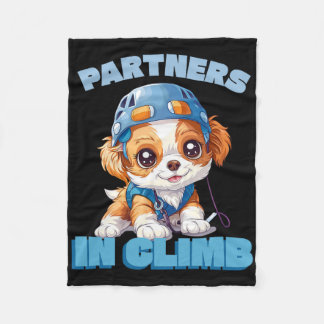 Partners In Climb Funny Rock Climbing Design For A Fleece Blanket