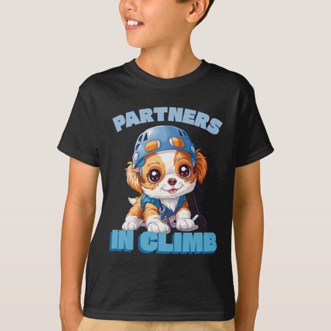 Partners In Climb Funny Rock Climbing Design For A T-Shirt (Front)