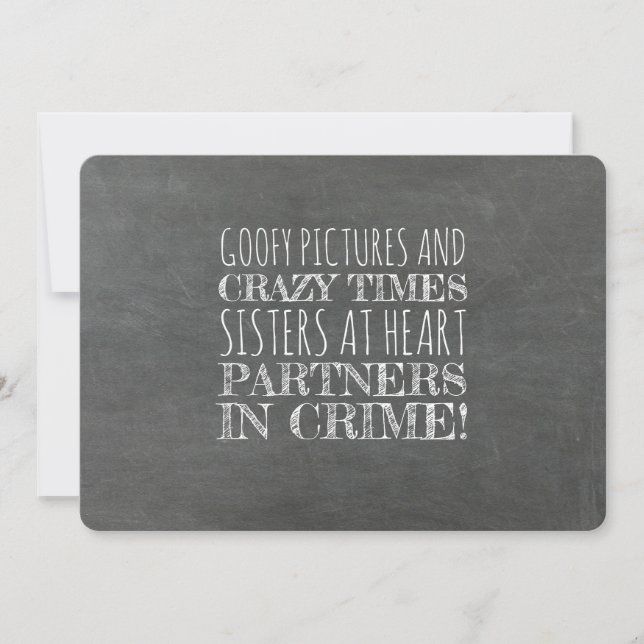 Partners in Crime Funny Bridesmaid Proposal Invitation (Front)