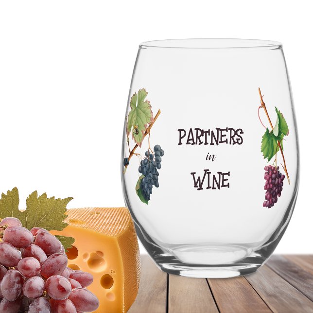 Partners in Wine Funny Stemless Wine Glass (Creator Uploaded)