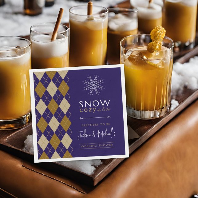 Partners to Be Grandpa Chic Winter Wedding Shower Napkin (Creator Uploaded)