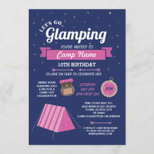 Partons invitation de rose de marine de camp de