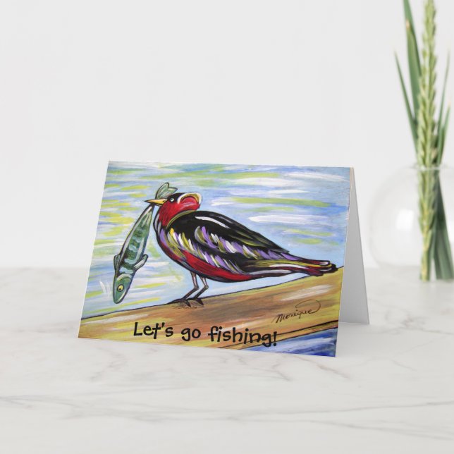Partons pêcher ! carte de voeux (Devant)