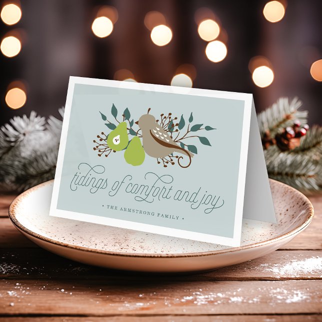 Partridge and Pear Personalized Holiday Card (Creator Uploaded)