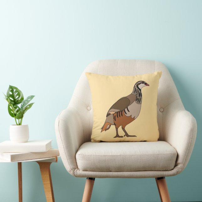 Partridge Bird Throw Pillow (Chair)