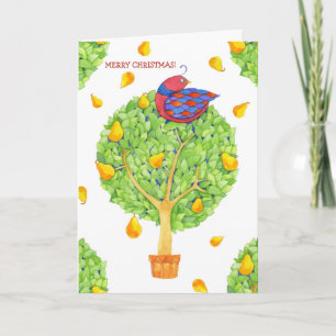 Partridge dans un arbre à poires Carte de Noël