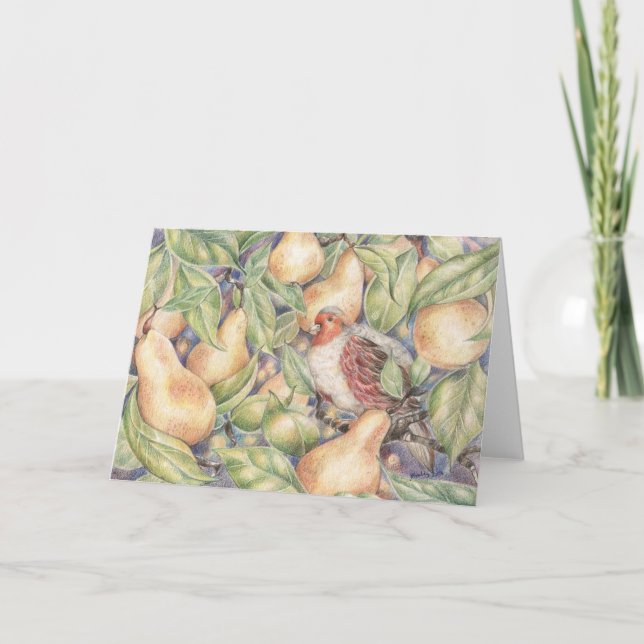 Partridge dans un arbre à poires Carte de Noël (Devant)
