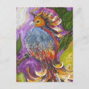 Partridge dans une carte postale d'arbre à poires