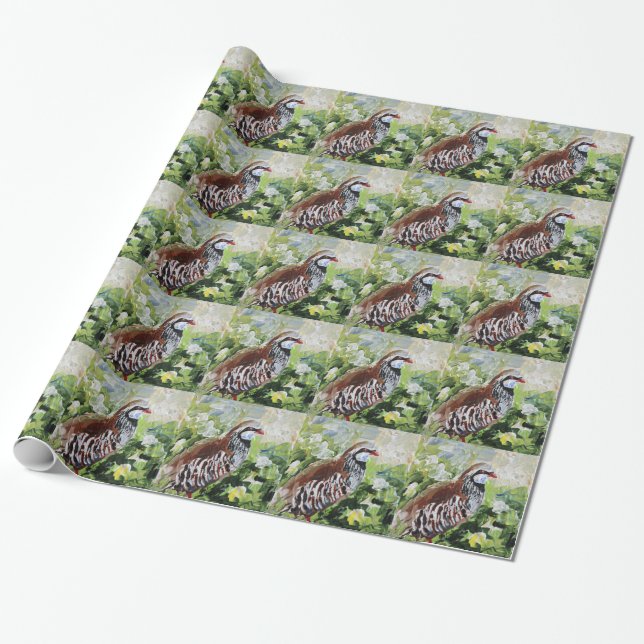 Partridge design just for you wrapping paper (Unrolled)