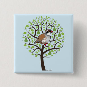 Partridge in a Pear Tree 2 Inch Square Button