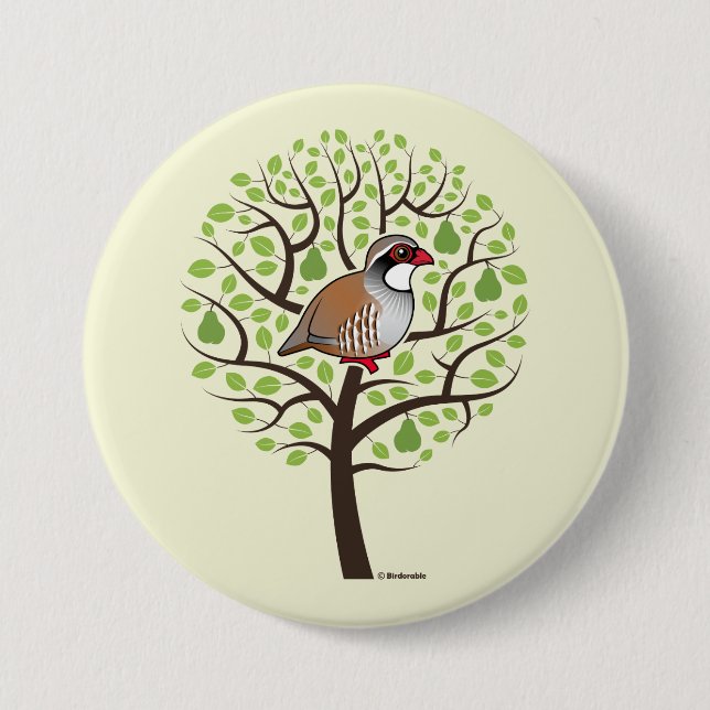 Partridge in a Pear Tree 3 Inch Round Button (Front)