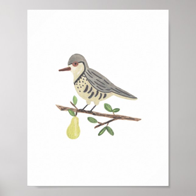 Partridge in a Pear Tree Art Print (Front)