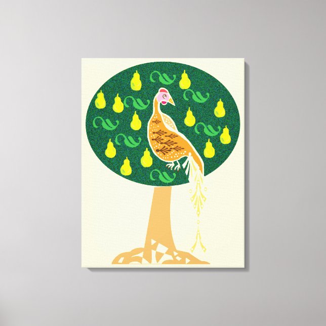 Partridge in a pear tree canvas print (Front)