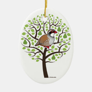 Partridge in a Pear Tree Ceramic Ornament