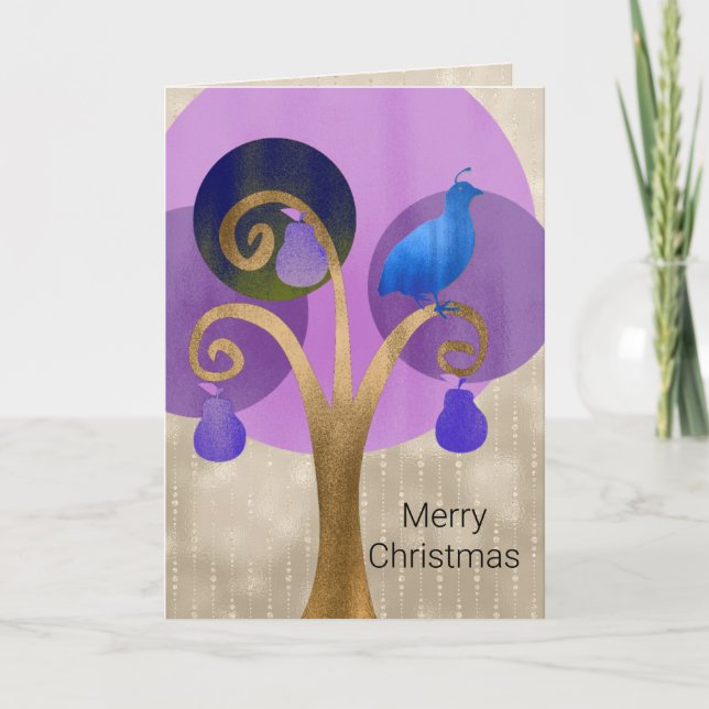 Partridge in a Pear Tree Christmas 2 Holiday Card (Front)