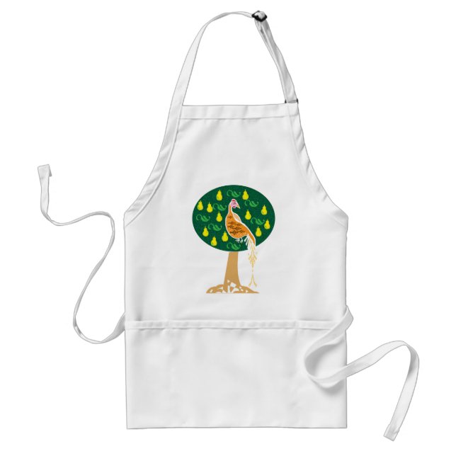 Partridge in a pear tree Christmas apron (Front)