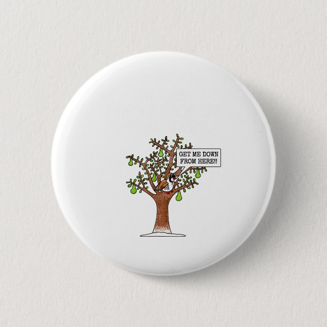 Partridge In A Pear Tree, Christmas Carol Singing  2 Inch Round Button (Front)