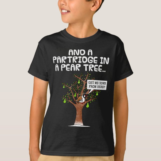 Partridge In A Pear Tree, Christmas Carol Singing  T-Shirt (Front)