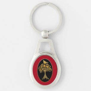 Partridge in a Pear Tree Gold Keychain