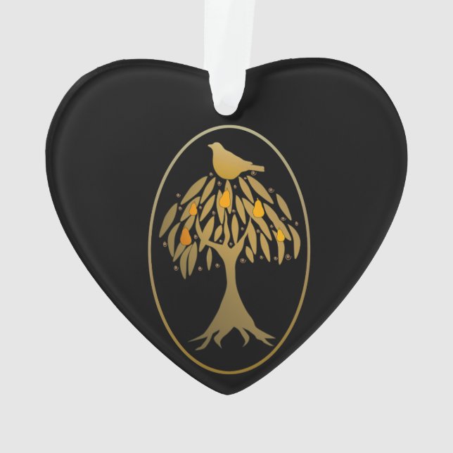 Partridge in a Pear Tree Gold Ornament (Back)