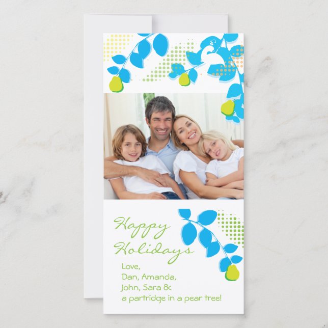 Partridge in a Pear Tree Holiday Photo Card (Front)