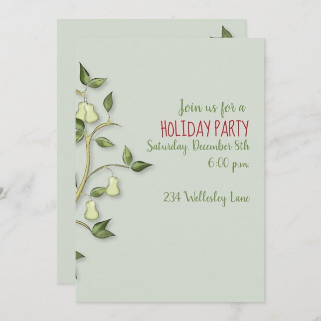 Partridge in a Pear Tree Invitation (Front/Back)