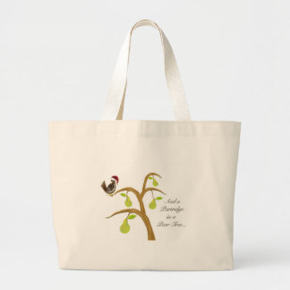 Partridge in a Pear Tree Large Tote Bag