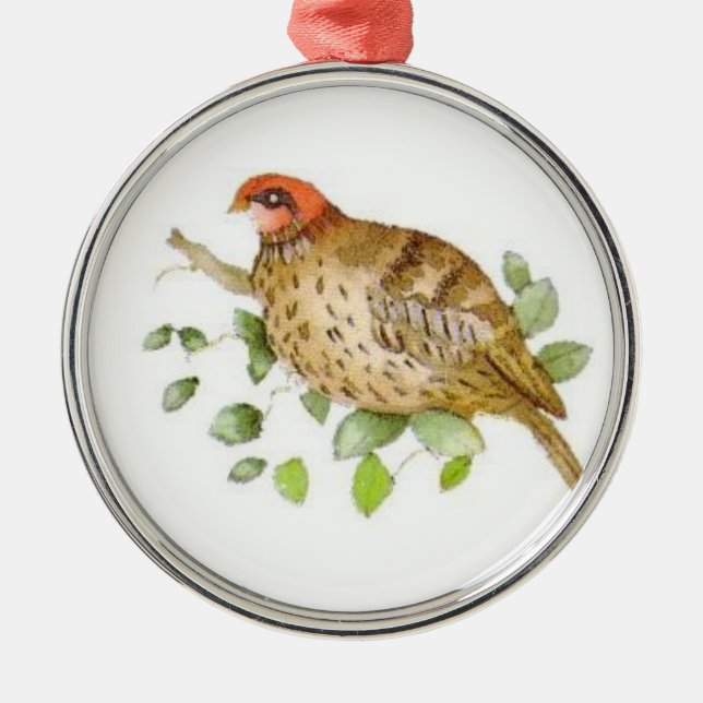 Partridge in a Pear Tree Metal Ornament (Front)