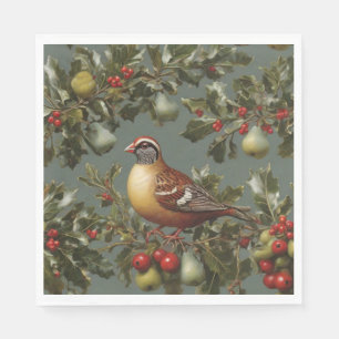 Partridge in a pear tree napkin