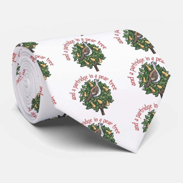 Partridge in a Pear Tree Tie (Rolled)