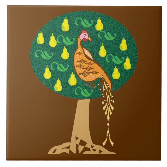 Partridge in a pear tree tile (Front)