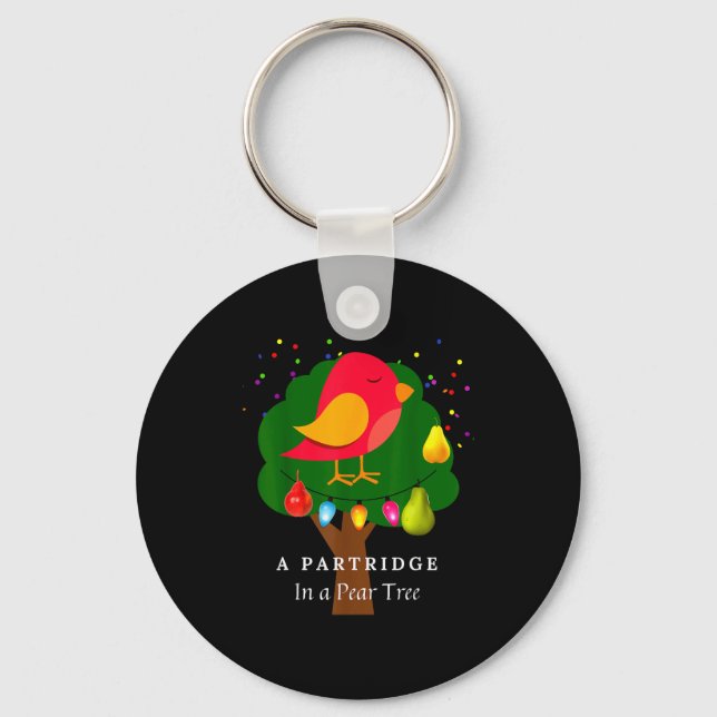 Partridge In A Pear Tree Twelve Days Of Christmas  Keychain (Front)