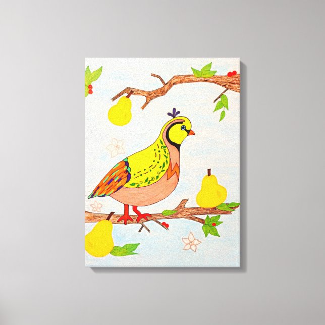 Partridge in Pear Tree Canvas Print (Front)