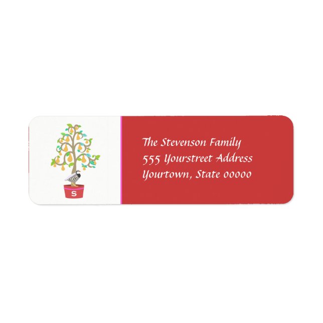 Partridge Monogrammed  Return Address Label (Front)