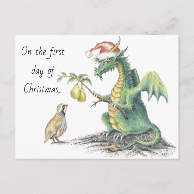 Partridge & Pear Dragon postcard (Front)