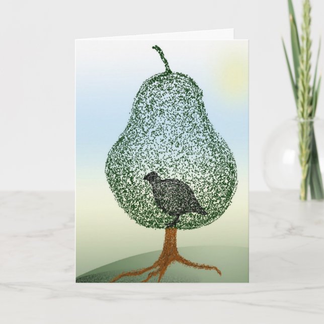Partridge Pear Tree Funny Christmas Holidays Holiday Card (Front)