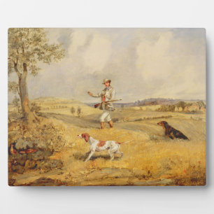 Partridge Shooting (oil on panel) Plaque