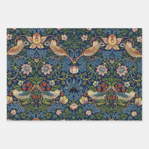 Partridges in a Floral Tree Wrapping Paper Sheet
