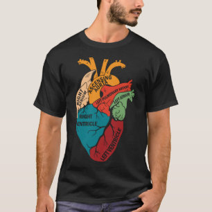 Parts Of Heart Cardiology Men Women Anatomical Car T-Shirt