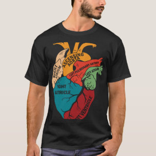 Parts Of Heart Cardiology Men Women Anatomical Car T-Shirt